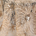 Golden Flower Designer Custom 3d Tulle Fine Embroidery Sequin Fabric for Wedding/Special Occasion Boys & Girls Lightweight