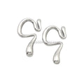 Stainless Steel Unique Irregular Liquid Shape Cuff Earrings Simple Women Ear Clip Jewelry for Men Women