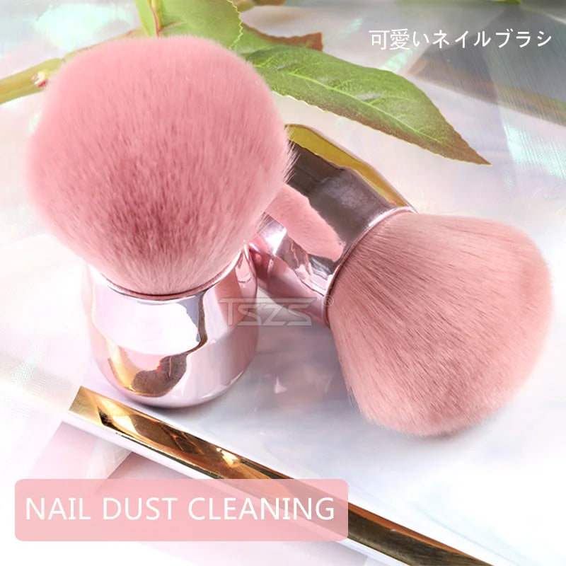 TSZS Pink Soft Cosmetic Powder Nail Dust Cleaning Brush for Acrylic Dipping Powder UV Gel Remover Cleaner Brushes