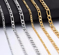 3mm Gold Silver Color Stainless Steel 1:3NK Chain Necklace Women Figaro Chain Hot Fashion Men and Women Necklace Jewelry