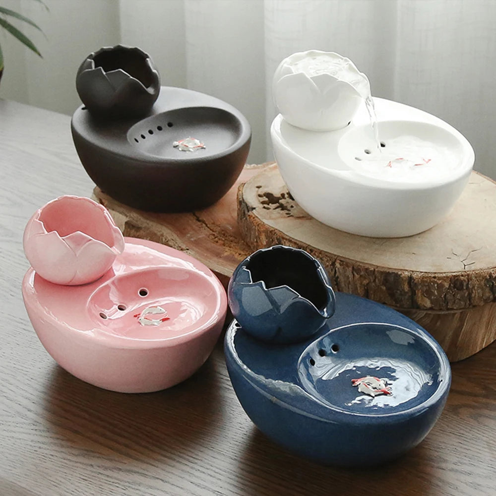 ZMaker 1L Ceramic Dog Drinking Dispenser Custom Pet Automatic Bowl Cat Water Fountain