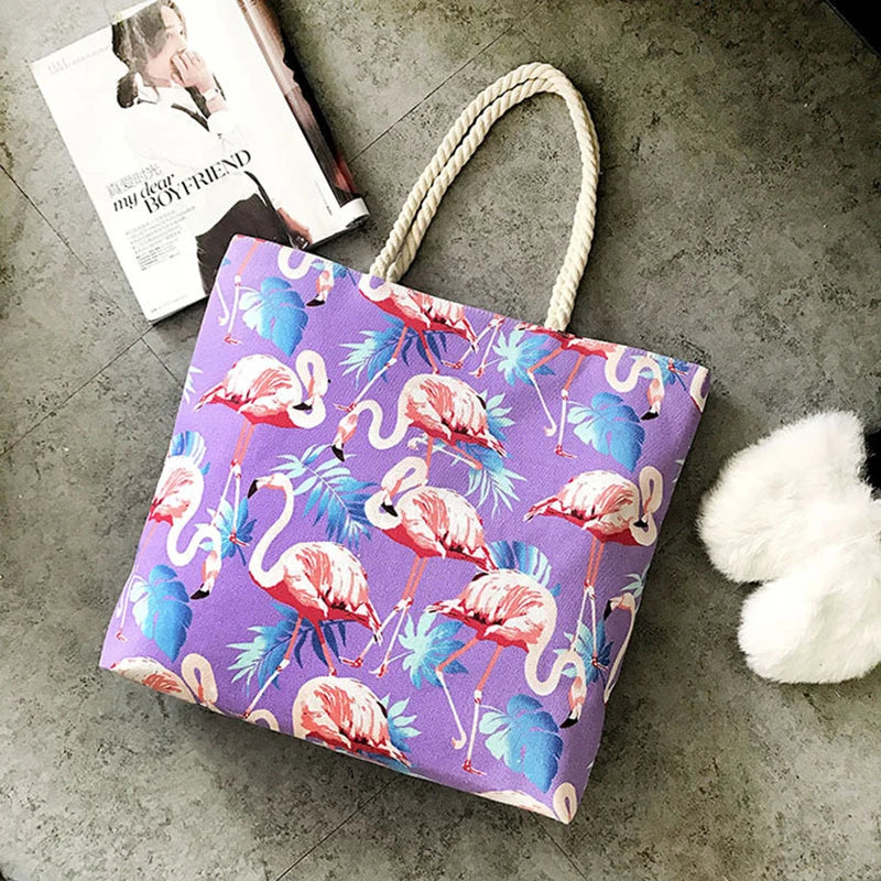 Women's Fashion Tote Bag Two Handles Waterproof Zipper Closure Animal Print Custom Design Canvas Portable Shoulder Bag