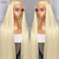 613 Honey Blonde 4x4 Lace Front Human Hair Wigs Colored Straight Transparent Frontal Wig for Women Can Buy 30 40 Inch