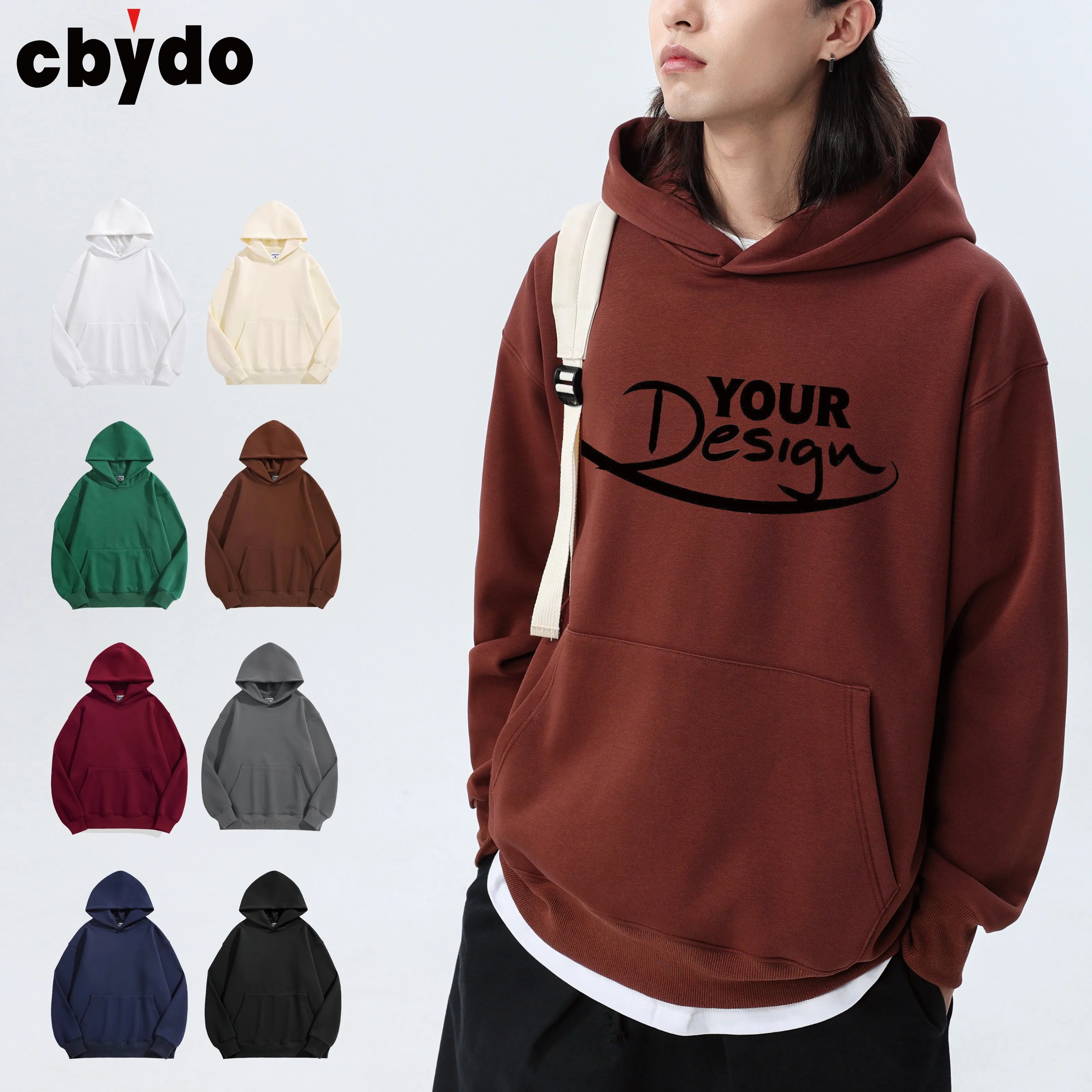High Quality 500g Heavyweight No String Cordless Fleece Clothing Manufacturers Custom Hoodies Unisex Men's Hoodies & Sweatshirts