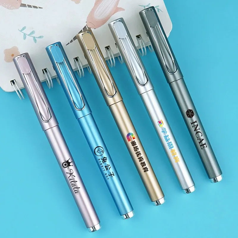 Spray Painted Metal Gel Pen Advertising Custom logo Signature Ballpoint Pen Business Office Education Promotion Plastic Pen