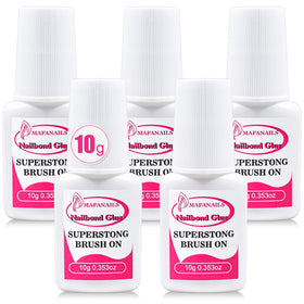 10ml Brush-On Nail Glue Fast Drying Nail Tips Glue Strong Hold Adhesive Manicure Glue for Press On Nails Fake Tips & Nail Art