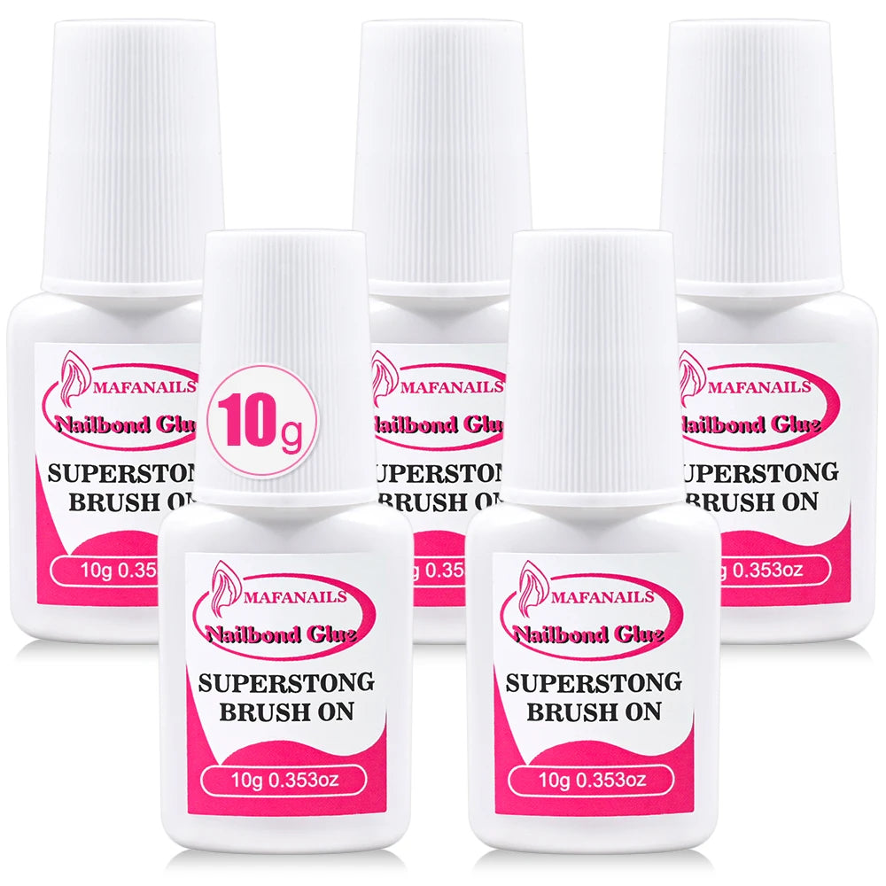 10ml Nail Glue With Brush for Nail Tips Press on Nails Acrylic Nails Rhinestones Nail Glue Easy Application Long Lasting GY61
