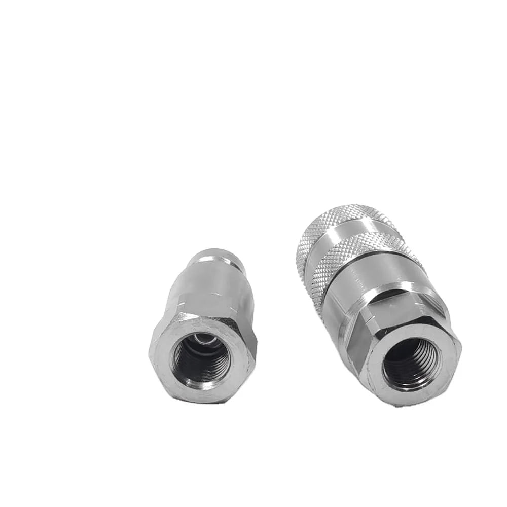 1/4 Inch High Pressure 35 Mpa Zinc Plated Flat Face Quick Coupler for Hydraulic Tools Quickjack and Lifting Equipment