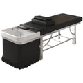 New Custom Modern Thai Synthetic Leather Shampoo Bed Hairdresser Salon Flat Flush Ceramic Basin Stainless Steel Bathroom Hotel