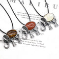 Natural Jade Stone Orgone Elephant Brooch Pendant Necklace Two Purposes Ornaments Jewelry for Women and Men