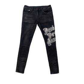 DENIMGUYS Y2K Pants Men's Jeans Custom Logo Print American Street Style Vintage Stretchy Skinny Denim Pants Jeans Men