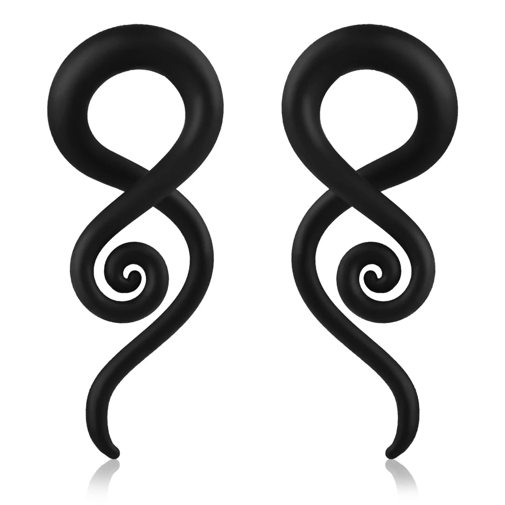 Unique Style Trendy Spiral Taper Plug Glass Ear Gauges Unisex Wedding Engagement Party Stretching Piercing Jewelry