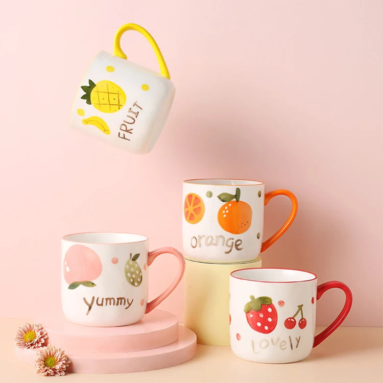 Manufacturer Wholesale Customization Fruit Series Mug Ceramic Coffee Mug with Handle