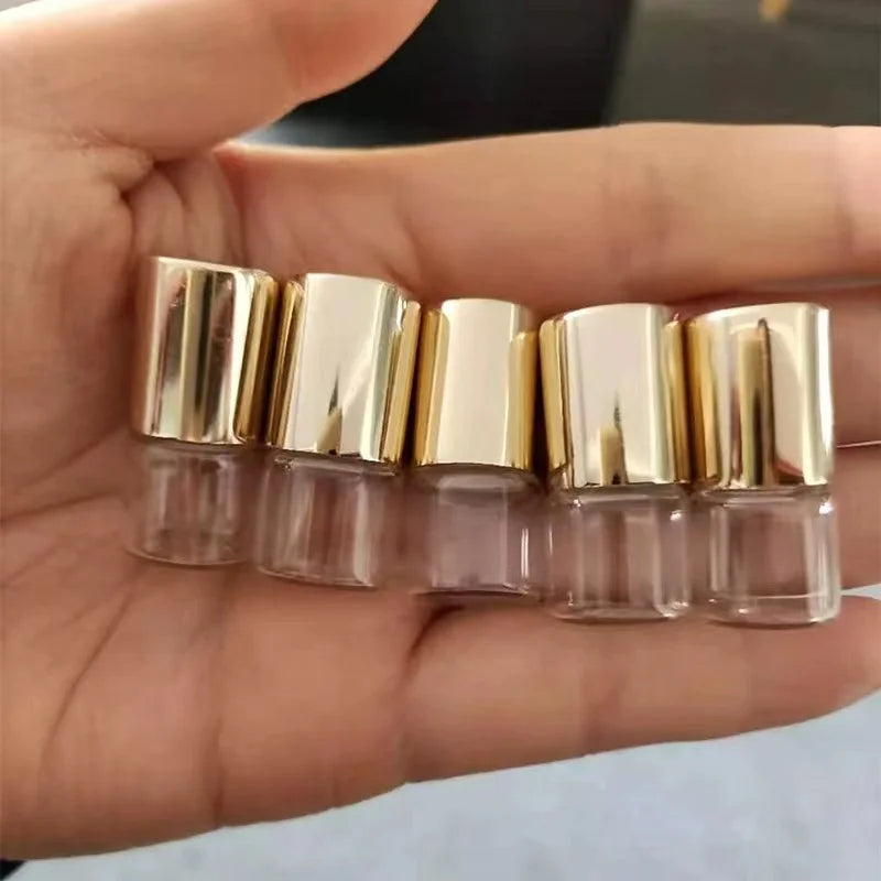 Customize Transparent 1ml Mini Glass Perfume Roll on Bottles Wholesale 1 ml clear Empty Essential Oil Roller Bottle
