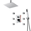 Rainfall Modern Chrome Bathroom Shower System with Shower Arms 3 Functions Ceiling Mount Shower Head Set