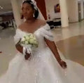 S3249F 2025 Luxury High Quality Custom Tube Top Elegant Puffy Bridal Gown Hot Sale Fabric Material Wedding Dresses