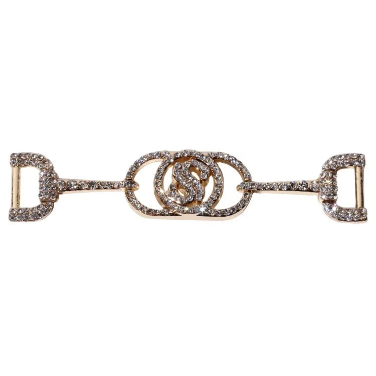 Exquisite Rhinestone Boots Chains Accessory Zinc Alloy Gold Buckle Decoration for Ladies High Heel