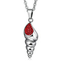 Stainless Steel Silver Plated Christian Crystal Conch Cremation Urn Pendant Ash Jewelry Memorial Necklace Sea Fish Colorful