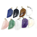 Tess Jewelry Bulk Wholesale Feather Shape Natural Gemstone Pendant Multi Stone Pendant Lapis Lazuli Howlite Charms DIY Necklace