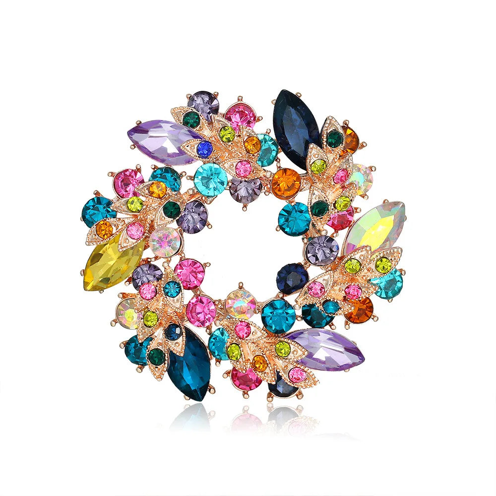 DR988 Fashion Geometric Crystal Brooch Women Rhinestone Brooch Jewelry Wholesale