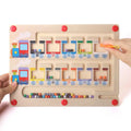 Montessori Children's Wooden Train Cognitive Color and Number Maze Counting Board Game Educational Activity Gift Toys for Kids