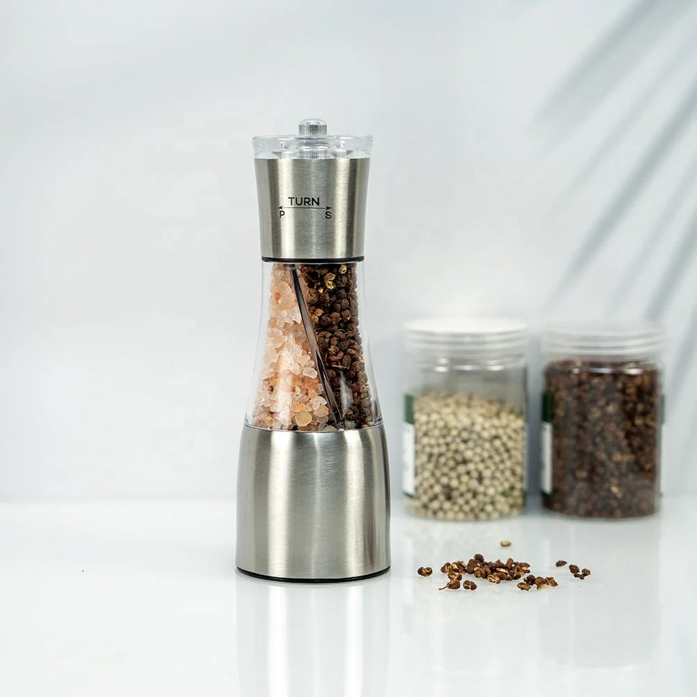 Factory Wholesale Stainless Steel Manual  Salt and Pepper Grinder