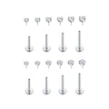 18G Labret Jewelry CZ Lip Studs Stainless Steel Cartilage Earrings Monroe Medusa Piercing Jewelry Threadless Push in Lip Rings