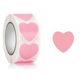 Pink Color Thank You Label Waterproof Gift Package Sticker Self Adhesive Heart Shape MegaBDM