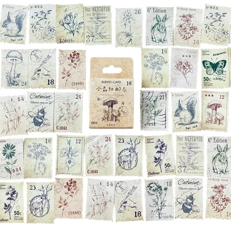 46pcs/box Cute Little Forest Diary Paper Label Sealing Crafts Scrapbooking Decorative DIY Vintage Sticker
