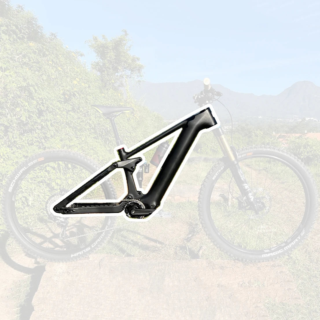 Bafang M820 Carbon Frame - Full Suspension Mountain Bike Frame CEF50 Carbon Fiber Design