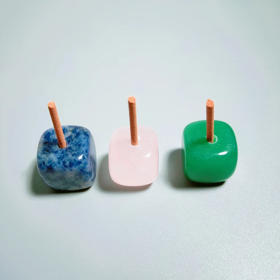 HY Crafts Good Price Polished Natural Blue Spot jasper Small Cube Shape Incense Holder Wholesale for Decoration