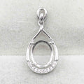 Sterling Silver 8*10/9*11/10*13mm Semi Mount Pendant Empty Frame Blank Claw Setting S925 Base Without Center Stone for DIY Inlay