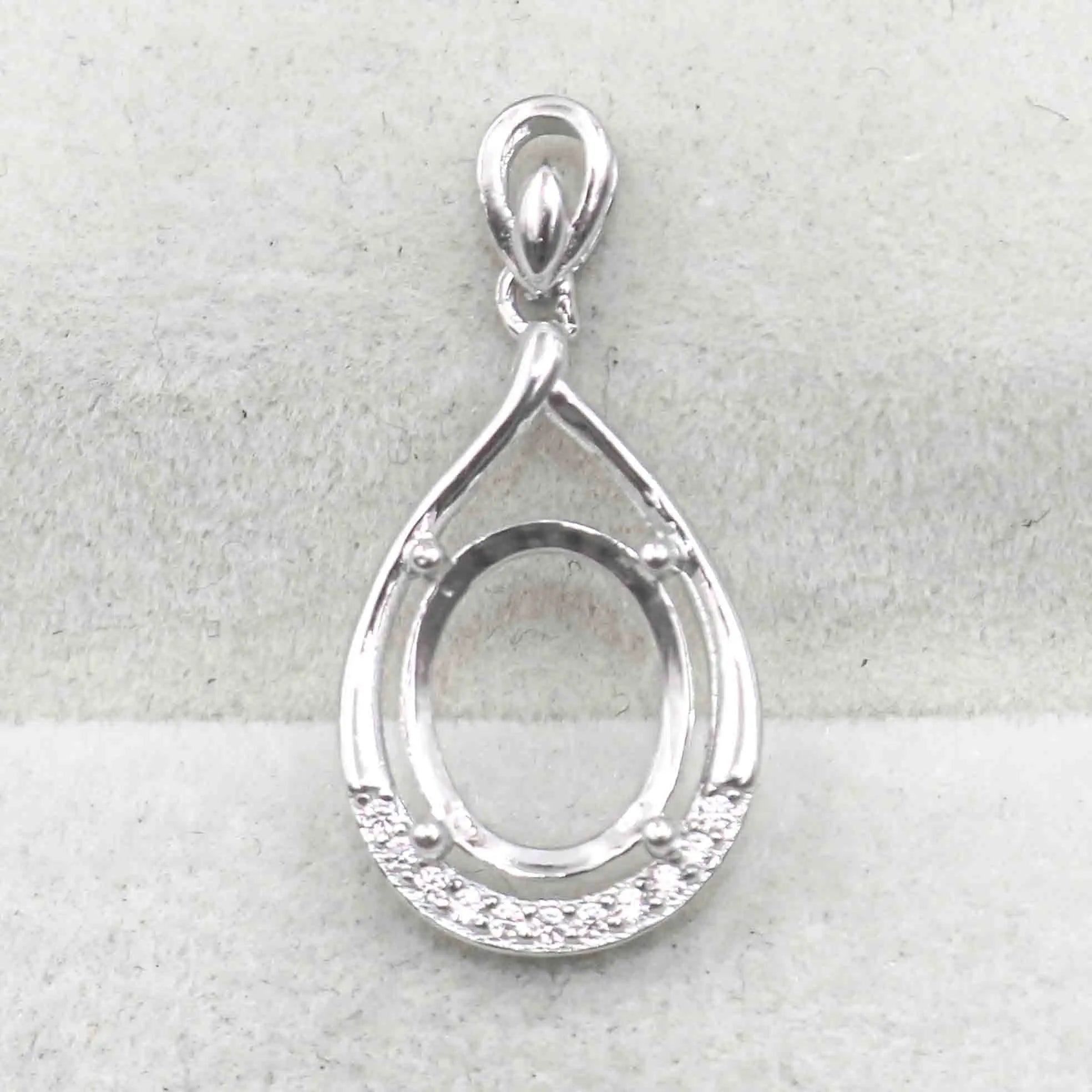 Sterling Silver 8*10/9*11/10*13mm Semi Mount Pendant Empty Frame Blank Claw Setting S925 Base Without Center Stone for DIY Inlay