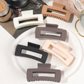 QIYUE 6-Piece Set of Solid Color 10.5cm Hair Clips for Women Square Design Hair Accessories Made of Plastic