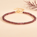 Healing Wrist Link Bracelet Red Garnet Micro Faceted Mini Beads Bracelet Adjustable Natural Gemstone Crystal Bracelets