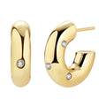 Nagosa Wholesale Women Jewelry 925 Sterling Silver 18K Gold Vermeil  Chunky Huggie Hoop Earrings
