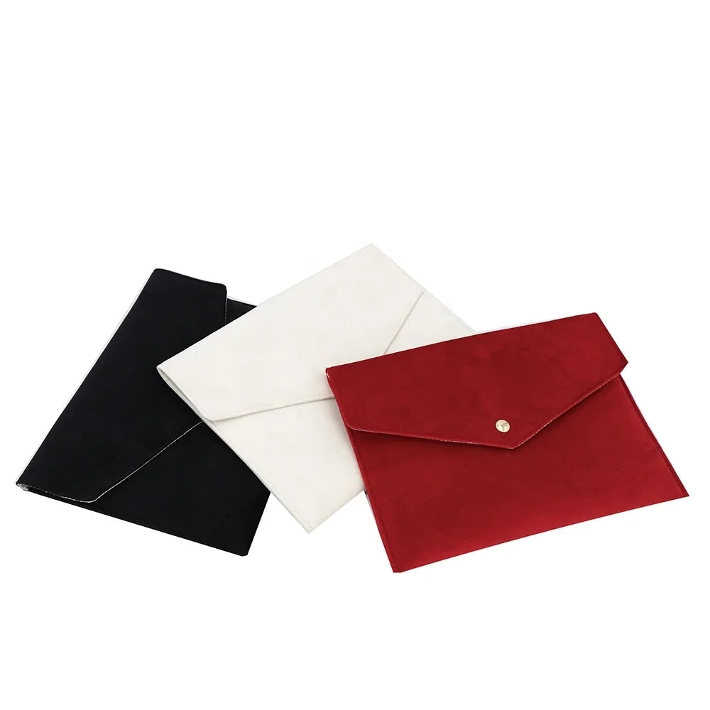 Hot Selling Velvet Envelope Bag Cosmetic Bag for Women Black Velvet Makeup Pouch for Promotional