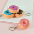 PU Stretch Toy Simulation Hamburger Fries Cola Donut Key Chain Creative Funny Bag Pendant