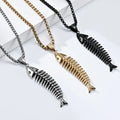 Hot Unisexes Necklace Beautiful Fishbone Shape Necklace Stainless Steel Necklace for Men Women