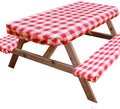 3PCS Outdoor Elastic Picnic Table and Bench Covers Fitted Waterproof Heavy Duty Tablecloth