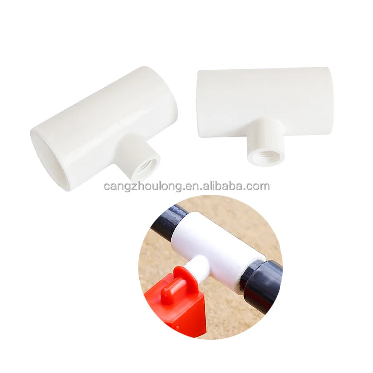 YZB LML08 1/2 Inch 3 Way PVC Tee Pipe Connector for Greenhouse Shed Garden Support Structure Storage Frame
