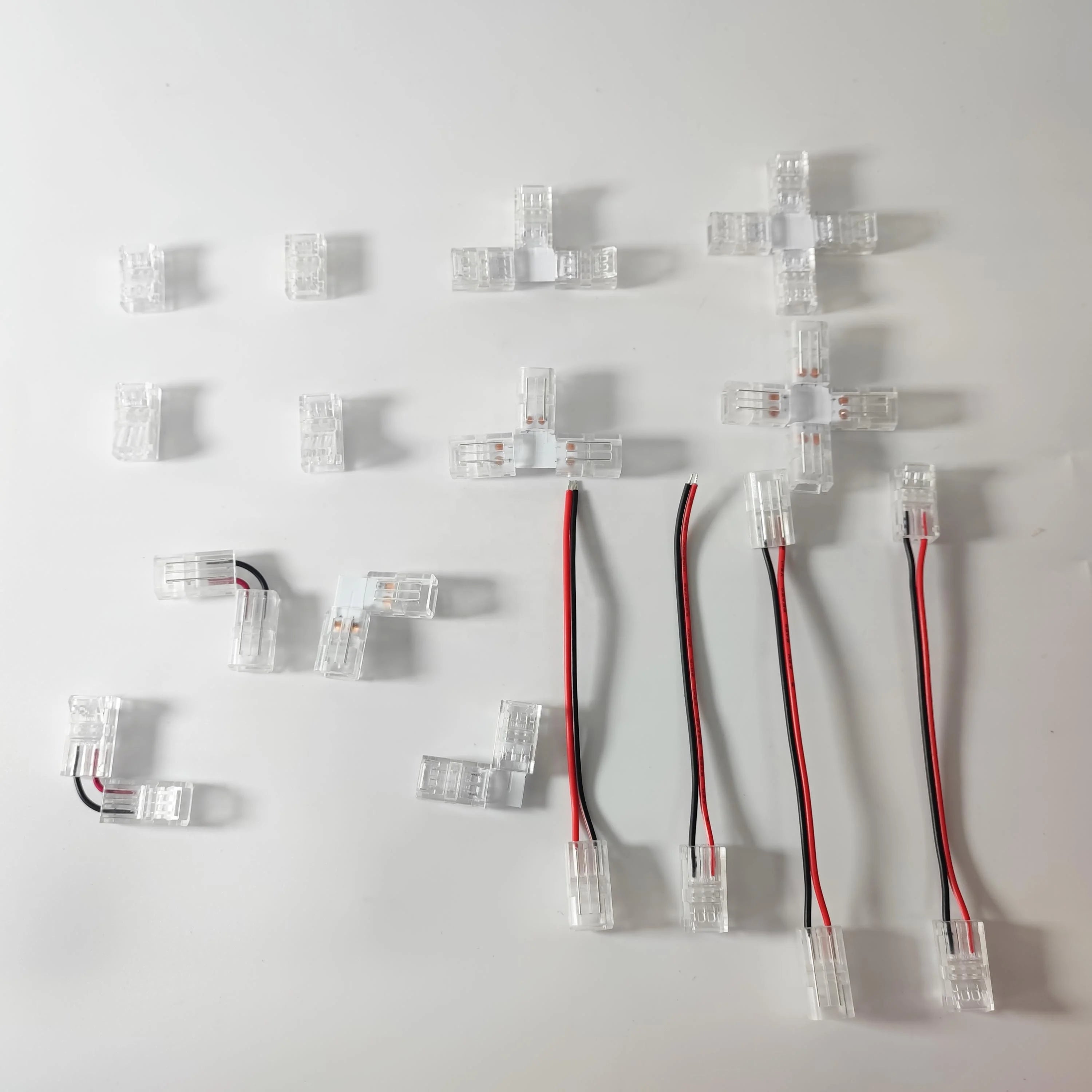 COB LED Lighting Accessories I/L/X Shape Connector Strip Wire 2Pin Gapless Solderless 8mm 10mm Extension Terminals Corner