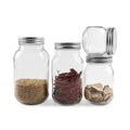 Clear Empty Round Canning Mason Glass Jar 250ml 500ml 750ml 1000ml With Aluminum Lid Durable Kitchen Storage