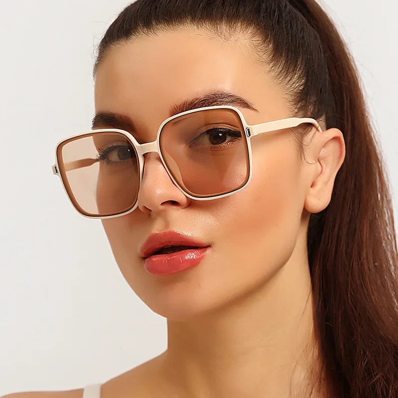 Plastic Big Square Frame Oversized Colorful Custom Fashion Goggles Trendy Women Men Sun Glasses Shades Sunglasses 2023