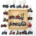 Trendy Fashion Car Motorcycle Keychain Boy Gift PVC Keychain with Cartoon Keychain Charms for Promotional Sales