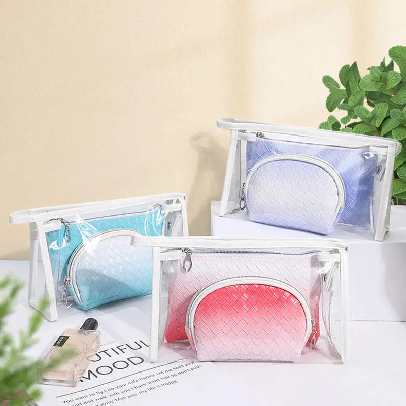 Wholesale Custom Logo Women's Makeup Travel Toiletry Clear Cosmetic Zipper Bag Waterproof Transparent PVC Cosmetic Bag