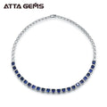 Fine Jewelry Necklaces Blue Sapphire Hydrothermal for 925 Sterling Silver Necklace Engagement Gift for Women