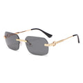 Fashion Style Shades Rectangle Luxury Sunglasses Private Label Square Oversized Trendy Rimless Women Sunglasses