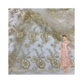 Golden Supplier Cheap African Flower Gold Cord Embroidery Tulle Lace Fabrics for Women Fashion Clothing