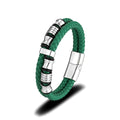 Man Leather Jewelry Manufacturer Real Leather Cord Bracelet Stainless Steel Man Leather Bracelet
